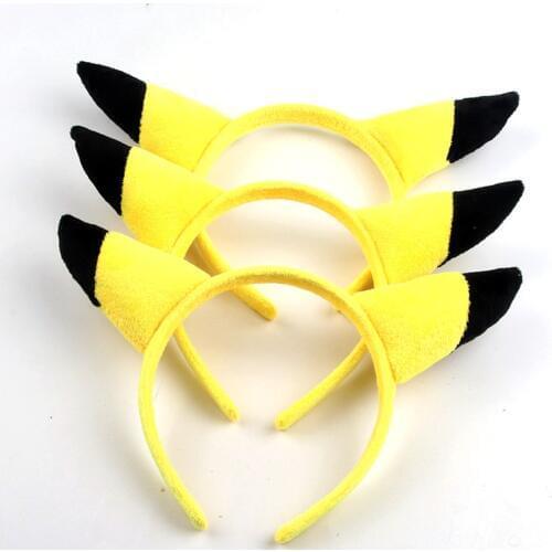 Pocket Monster Headband Pikachu Pokemoner Plush Toys For Children Cosplay Party Pokeballs Monster HairBand For Girls Pikachu Toy