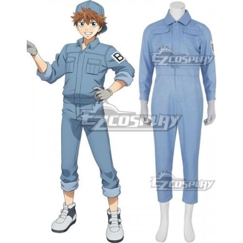 Cells At Work Hataraku Saibo B cell Blue Adult Halloween Jumpsuit Party Outfit Festival Set Cosplay Costume E001