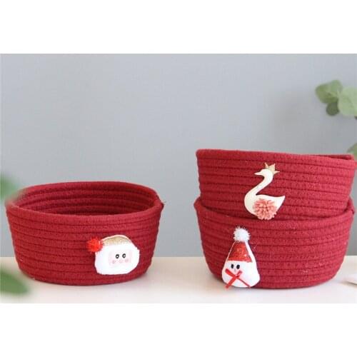 Cotton Rope Storage Baskets Weaving Desktop Sundries Organizer Box Gifts Toys Cosmetic Containers Nordic Home Porch Keys Holder