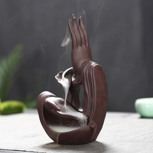 Creative Home Decor Ceramic Buddha Hand Incense Burner Ceramic Censer Home Decoration Use In Home Teahouse