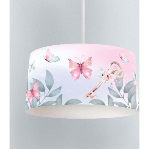 Lamp For Kids Bedrooms Light Chandelier for Living Room Childrens Room Pink Blue Butterfly Key Model 266
