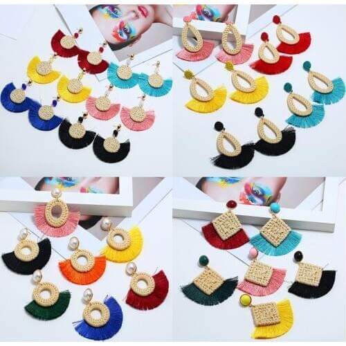 Fashion personality creative earrings for women with resin design female earrings exquisite tassel female kolczyki oorbellen