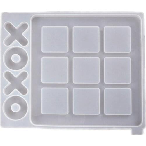Tic Tac Toe Game Board and X O Silicone Molds Set Epoxy Resin DIY Art Craft Mold for Christmas NightA Art Crafts Tools