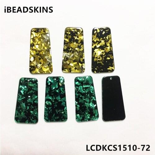 New arrival! 37x20mm 50pcs/lot Acrylic Ice crack effect Trapezoid-shape charms for earring/Jewelry DIY making(As shown)