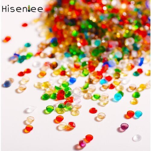 New Transparent Color Mix Fashion High Quality Shiny Flat Round Glass Dedicated 3D Nail DIY Mobile Shell Accessories Decoration