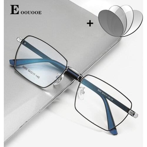 Square Glasses For Men Prescription Glasses Optical Lenses Anti Blue Ray Gafas Photochromic Optician Progressive Eyeglasses