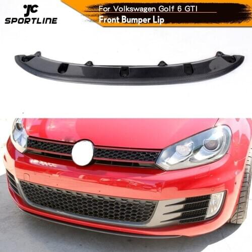 Car Front Bumper Lip Spoiler Splitters Aprons For Volkswagen VW Golf 6 MK6 GTI 2010 2011 2012 2013 Carbon Fiber / FRP Black