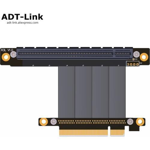 PCIe 3.0 x8 to x16 Riser Cable 64G/bps PCI-E 8x 16x 1U 2U Extender For NVIDIA GTX1080Ti GTX1070 GTX1060 1050 Graphics Card Elbow
