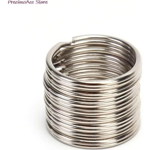 100PCS Dia 12 15 16 20mm Stainless Steel DIY Polished Split Ring Keyrings Key Chain Hoop Loop Key Holder