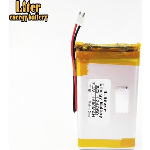 XH2.54/2P connector 7.4V 1500mAh 124050 Polymer Li-ion battery for DVD player TV Digital Satellite Finder Meter WS-6933, WS-6923