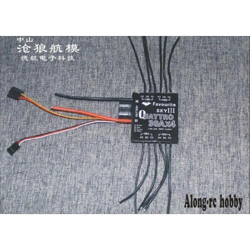 Free shipping 1 Pcs FVT SKY Esc 4-in-1 4 in 1 30A Quattro with UBEC 4in1 Brushless ESC SkyIII for FPV Racer Camera RC Drone