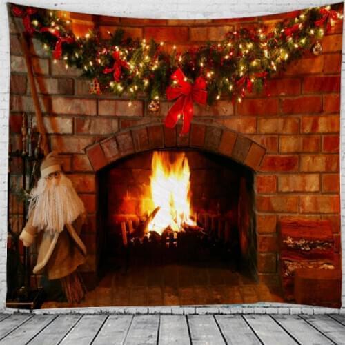 Christmas Claus Holiday Party Wall Tapestry Art Decor Blanket Hanging Bedroom Dorm Decoration Christmas Tree Gift Fireplace