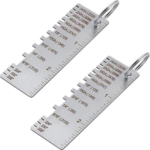 TOP 2PCS Sheet Metal Guage Tool Sheet Thickness Gauge Stainless Steel Welding Gage Plated Size Inspection Tool
