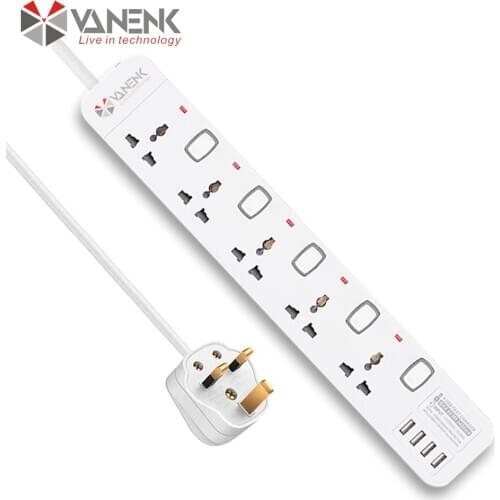 USB Power Strip Extension Lead Individual Switched Socket Outlet Electrical Travel Adaptor with Surge Protection 3M（9.8ft)