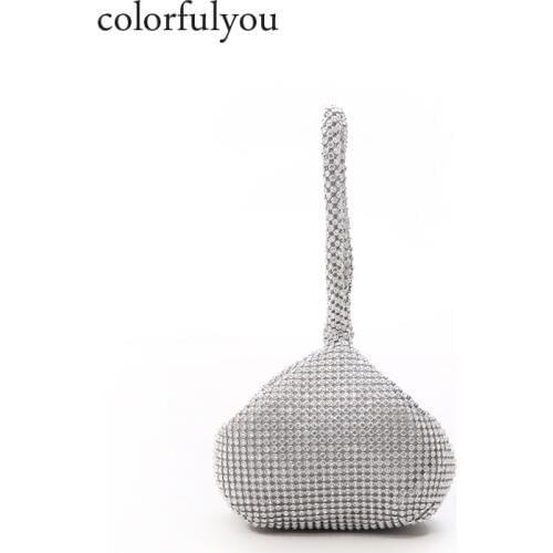 Rhinestones Women Clutch handbags Diamonds Finger Ring Ladies fashion Evening Bag Shining Crystal Wedding Bridal Handbags Purse