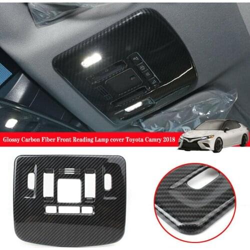 1pcs Carbon Fiber Pattern Front Reading Light Frame Trim Cover For Camry 2018 2019 2020 2021 Car Interior Decorative Frame