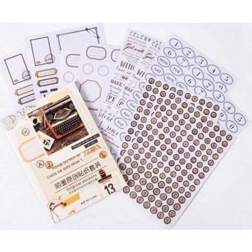 10Sheets/Pack Letters And Written Label Scrapbooking Paper Stickers Set Stationery DIY Craft Diary Decoration Household Supplies