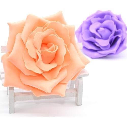 10Pcs 10cm Large Foam Roses Artificial Flowers for Wedding Party Decoration DIY Bride Bouquet Scrapbooking Crafts Fake Flower 8
