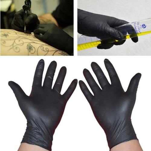 10Pcs L/S Disposable Tattoo Latex Gloves Black Permanent Tattoo Gloves tattoo supplies accessories
