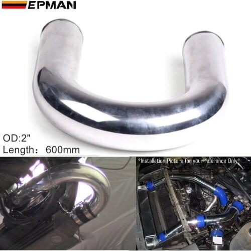 2pcs/unit 51mm 2" 180 Degree Aluminum Turbo Intercooler Pipe Tube piping L:600 mm For AUDI A4 B6 1.8T EP-UP180-600-51