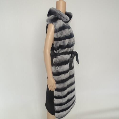 2020 new models chinchilla Real Double faced cashmere Fur vest Real Rex Rabbit Fur grass coat Womens fur vest High-end Leatherb