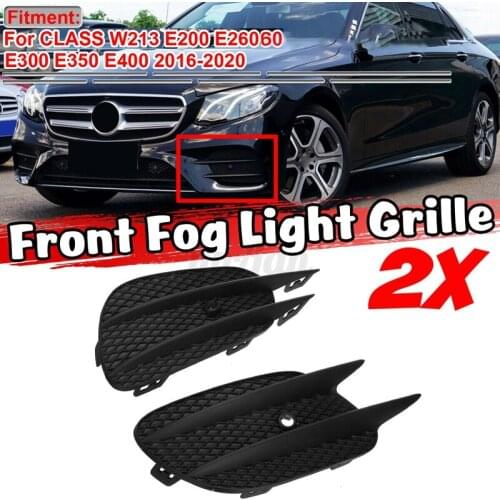 2X Car Front Bumper Fog Light Grill Grille Cover for Mercedes Benz E CLASS W213 E200 E260 16-20 A2138856800 A2138856700