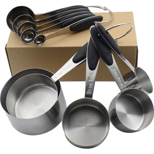 4Pcs/5pcs/10pcs Multi Purpose Spoons/Cup Measuring Tools PP Baking Accessories Stainless Steel/Plastic Handle Kitchen Gadgets