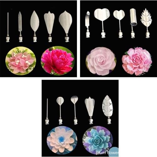 5PCS Flower 3D Jello Jelly Art Needles Tools Jelly Cake Gelatin Pudding Nozzles Cake Dessert Tools Baking Pastry Decor Tips Tool