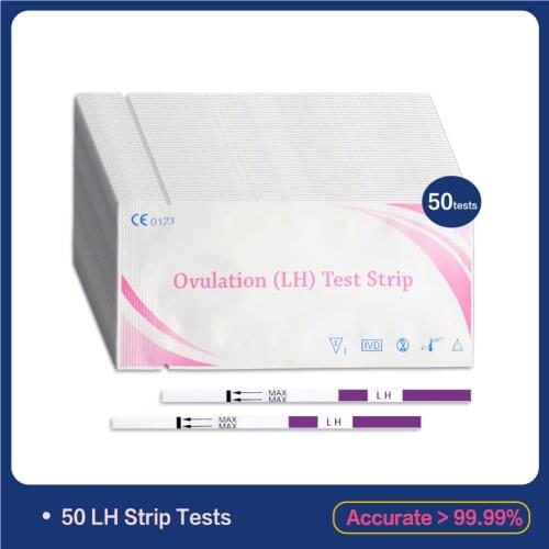 ACCUFAST 50Pcs LH Ovualtion Test Strips For Women Simple Urine Test Kits With 50 Urine Cups Easy To Carry And Keep LH Test Strip