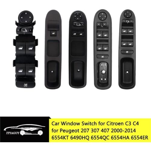 6554QC 6554KT 6554HA 6490HQ Front Left Side Power Master Window Switch Console For Peugeot 207 for Citroen C3 Picasso 2000-2014