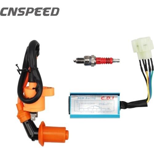 Motorcycle Racing Ignition Coil With AC CDI With Spark Plug fit for GY6 49cc 50cc 125cc 150cc With Spark Plug