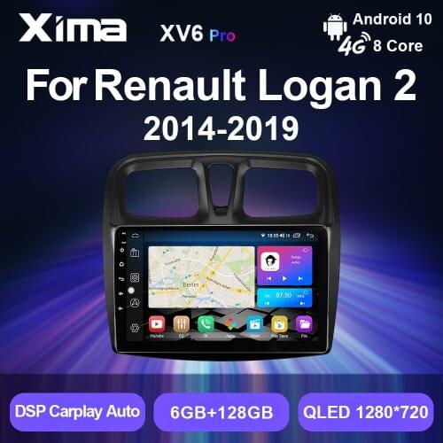 XIMA Pro Radio 2 din Android 10 Auto DSP dvd Carplay Car Multimidia Video Player gps navi For Renault Logan 2 Sandero 2014- 2019