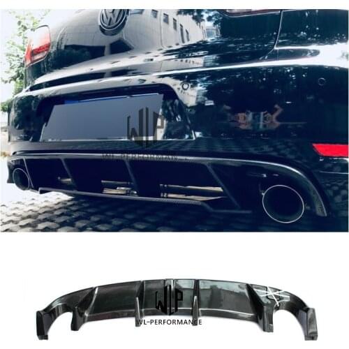 Golf 6 MK6 GTI JSK Style Carbon Fiber Rear Bumper Diffuser Lip Bilateral Single Out For VW Golf 6 MK6 GTI Bumper 2010-2013