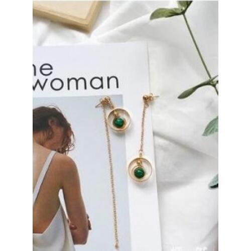 Bohemian round earrings simple asymmetric texture circle multi-layer tassel long earrings female statement earrings