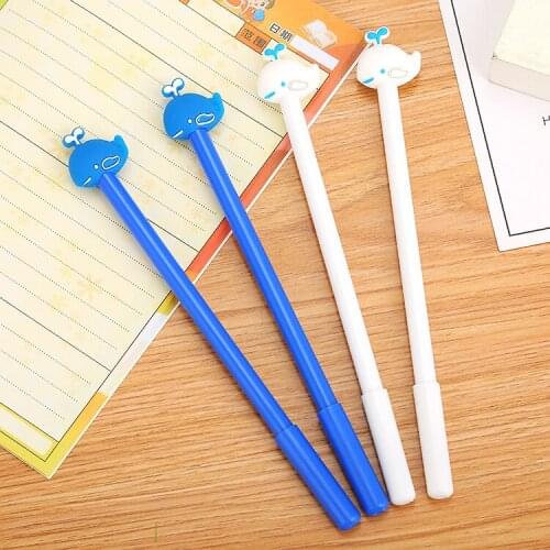 40 pcs/lot Cartoon Whale Gel Pen Cute 0.5 mm black ink Signature Pen School Office writing Supplies Promotional Gift
