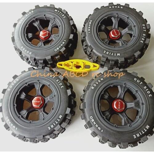 Knobby Wheel Tyres + wheel nut + tool for Traxxas X-maxx 1/5 rc