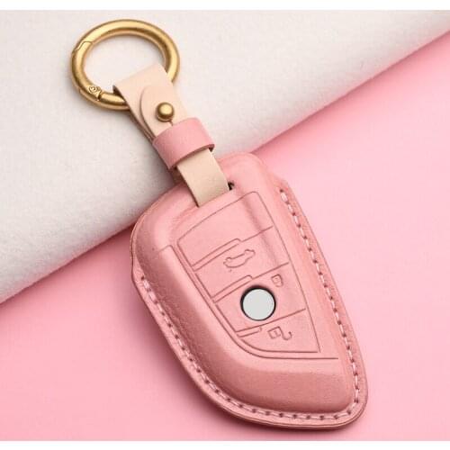 Leather Car Remote Key Case Cover for BMW 1 2 3 4 5 6 7 Series X1 X3 X4 X5 X6 F30 F34 F10 F07 F20 G30 F15 F16 Protection