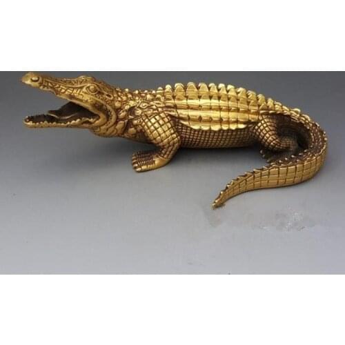 BRASS medallion copper ornaments decorated antique large crocodile Home Furnishing craft gift collection special offer