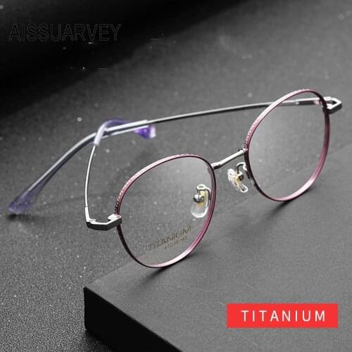Small Fashion Round Designer Titanium Optical Eyeglasses Frames for Men Prescription Glasses Frame for Women Vintage Students