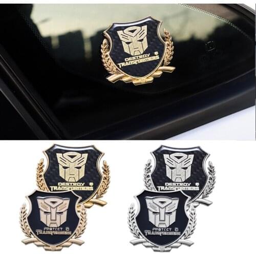 2Pcs 3D Metal Car-Styling Transformers Emblem Side Door Window Badge Sticker For Jeep Ford Volvo KIA VW Toyota Fiat BMW Audi