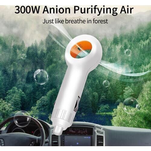 Mini Car Air Purifier Portable Car Air Fresh Negative Ionic Purifier Oxygen Bar Ozone Ionizer Anion Interior Accessories