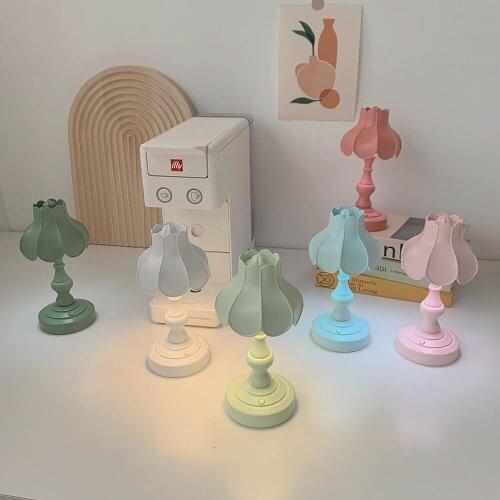Table Lamp Upgrade Three-speed Retro Table Lamp Ins Lotus Leaf Night Light Cute Girl Romantic Bedroom Lighting Decoration Gifts