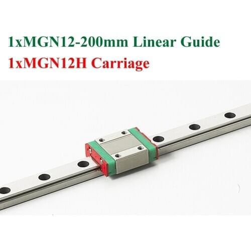 MR12 12mm Mini MGN12 Linear Guide 200mm Rail With MGN12H Linear Block Carriage For Cnc