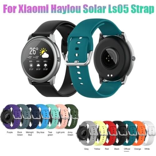 Soft Silicone Strap For Xiaomi Haylou Solar Ls05 Smart Watch 12 Color Replacement Buckle Watchband For Xiaomi Haylou Solar Ls05