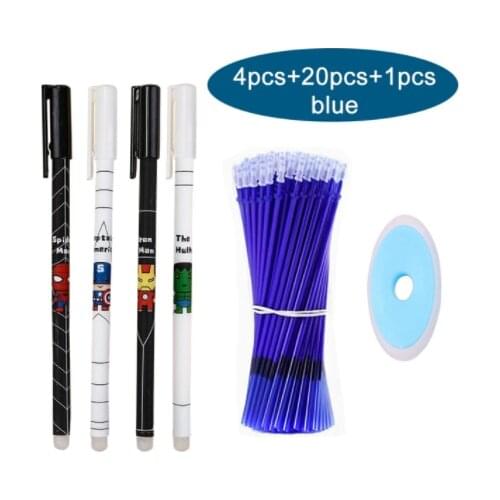 25Pcs/Lot Cat Erasable Pen Set Cute Unicorn Pens Washable Gel Pen 0.5mm Refill Rods Office School Kawaii Writing Stationery Gift