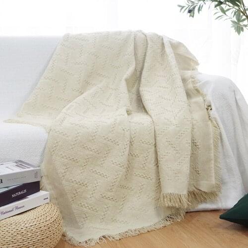 Nordic Knitted Thicken Sofa Cover Blanket With Tassel Throw Thread Blankets Wall Tapestry Home Travel Office Bedding Bedspread