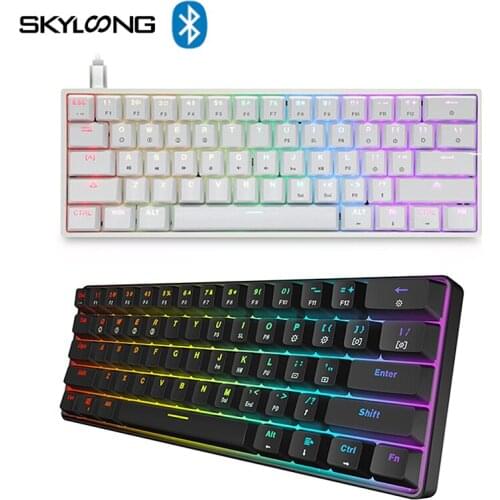 SKYLOONG GK61S Gamers Wired Gaming Keyboard 61 Keys Bluetooth Dual-Mode Mechanical Keyboard Backlight RGB For Desktop Laptop