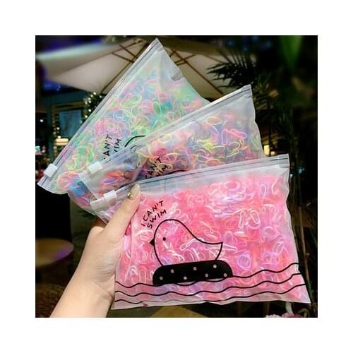 1000pcs Cute Colourful Rubber Ring Disposable Elastic Hair Bands Ponytail Holder Band Scrunchies Kids Accessories