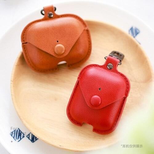 Luxury Earphone Bag For Apple AirPods 2 Cover Wireless Bluetooth Leather Case Hook for For Airpods Headphone Waterproof Cases