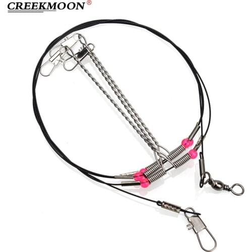 88cm 93cm Anti-Winding Rigs Wire Leader Rope Line Swivel Sea Fishing String Hook 0.6MM Steel Leader Fish Hooks Balance Bracket